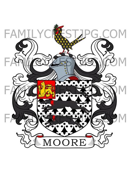 Moore Family Crest - Appleby Parva, co. Leicester, England