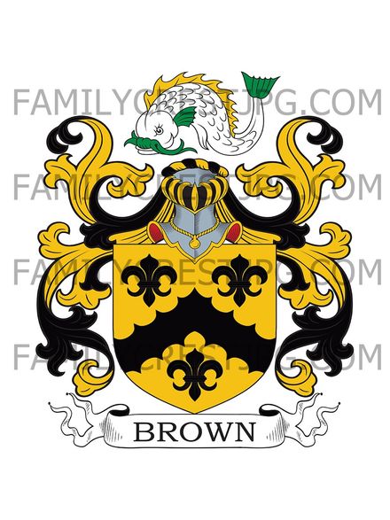 Brown Family Crest - Dolphinton, co. Lanark, Scotland