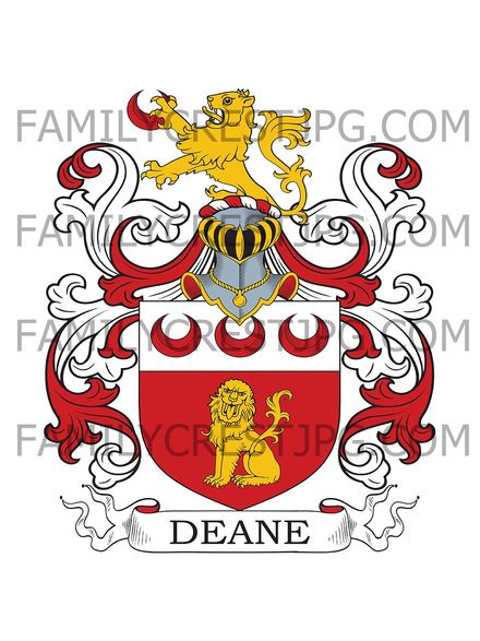 Deane Family Crest - Deanelands &amp; Eastwole House, co. Hertford, England