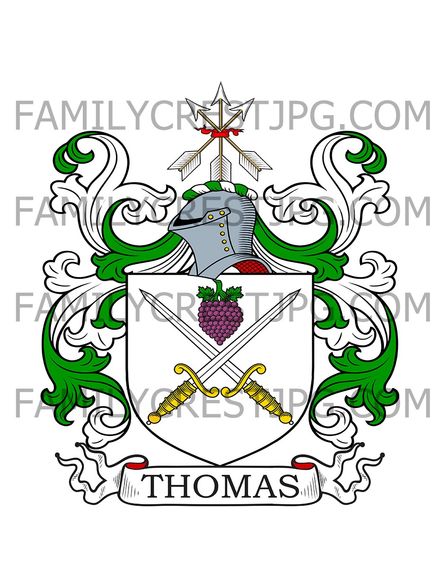 Thomas Family Crest - Tregoles, co. Cornwall, England