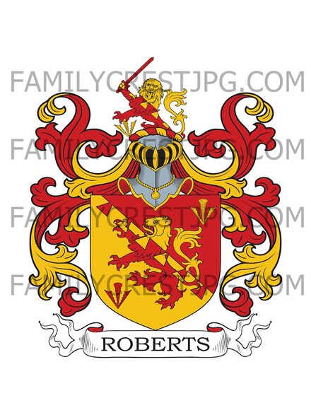 Roberts Family Crest - Drybridge, co. Monmouth, Wales