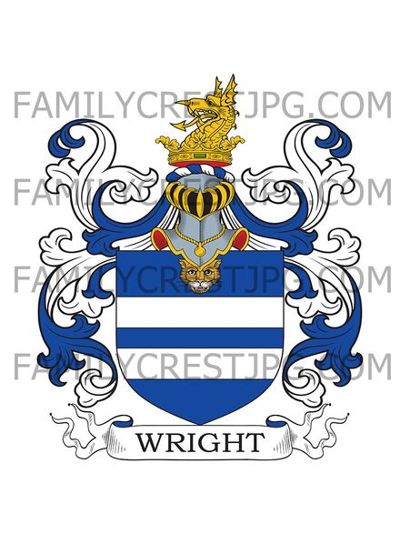 Wright Family Crest - Kelvedon Hall, co. Essex, England