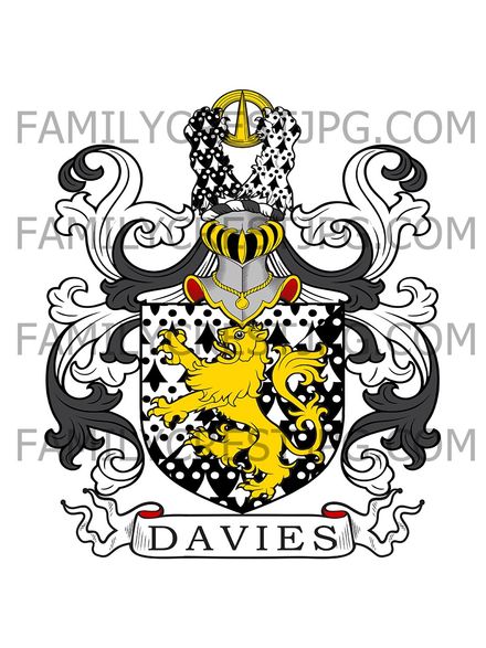 Davies Family Crest - London &amp; Middlesex, England