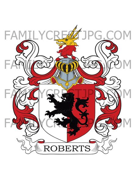 Roberts Family Crest - Bristol, England &amp; Dublin, Ireland