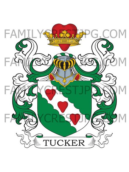Tucker Family Crest - Maddington, co. Wiltshire, England