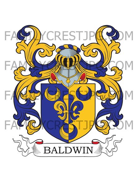 Baldwin Family Crest - Huntingdon, England