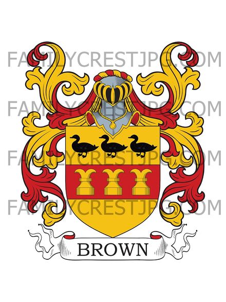Brown Family Crest - Norton, co. Gloucester, England 