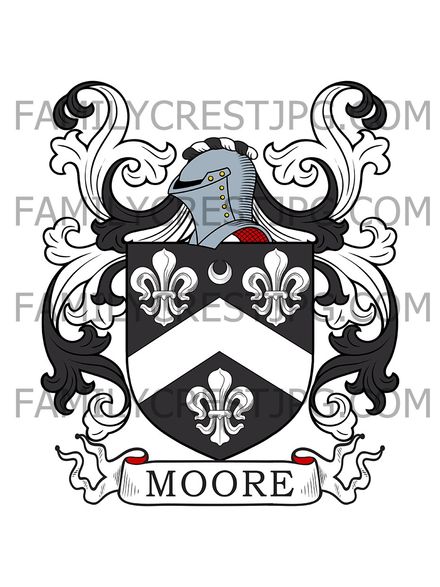Moore Family Crest - Wallington, co. Hereford, England
