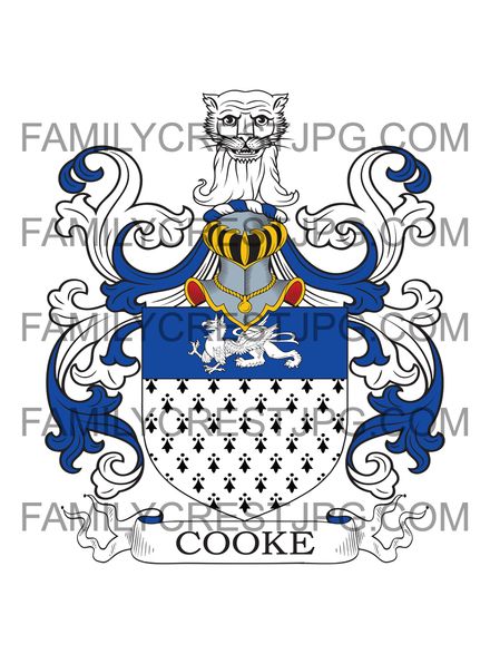Cooke Family Crest - Langham, co. Suffolk, England