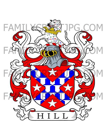Hill Family Crest - Heligan, co. Cornwall, England