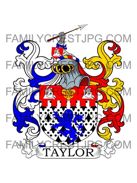 Taylor Family Crest - Pennington, co. Hampshire, England