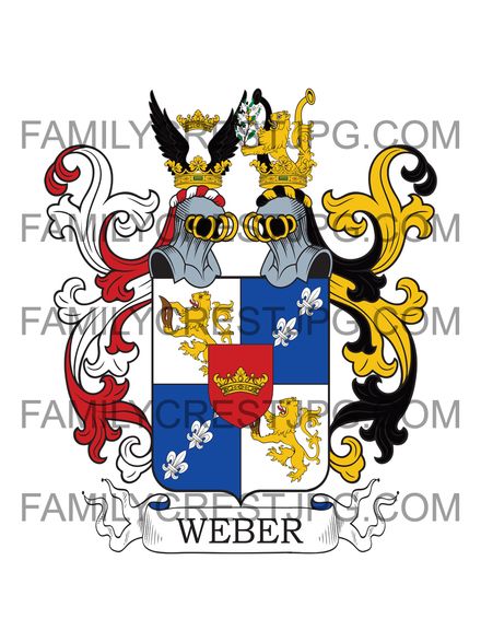 Weber Family Crest - von Webersperg, Styria, Austria 1656