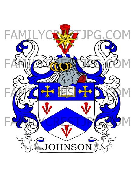Johnson Family Crest - Scaleby, co. Cumberland, England