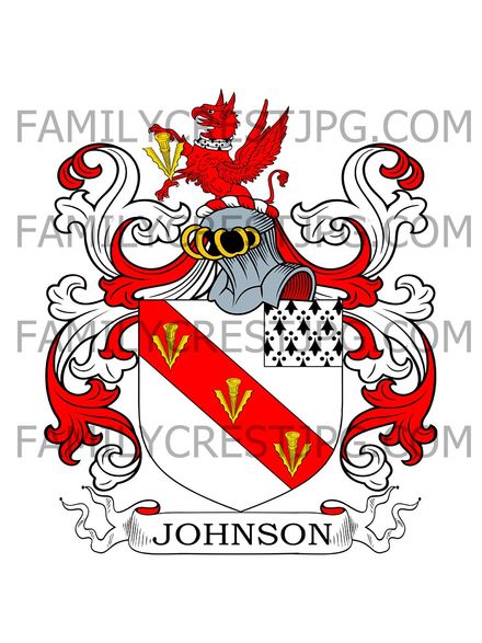 Johnson Family Crest - Withcote, co. Leicester, England