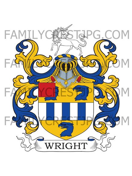 Wright Family Crest - Bolton-upon-Swale, co. York, England