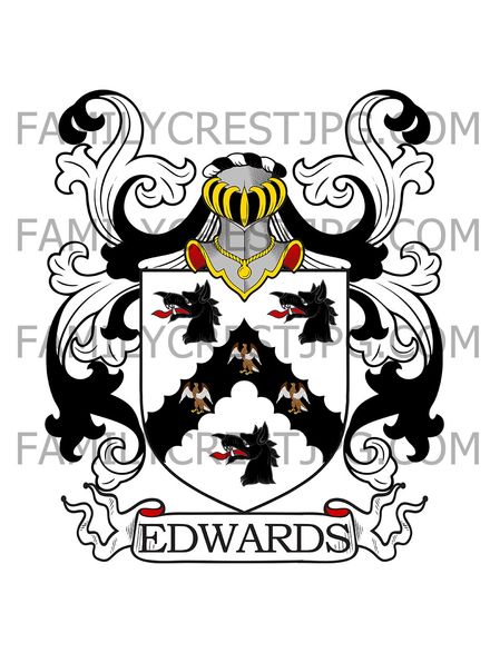 Edwards Family Crest - Tilshead Manor,  co. Wiltshire, England