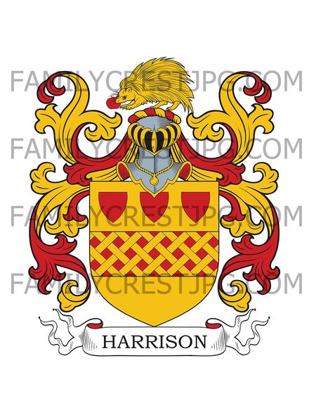 Harrison Family Crest - Barlow Grange, co. Nottingham, England
