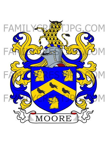 Moore Family Crest - Newington, co. Surrey, Englang