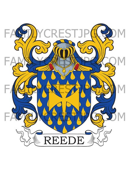 Reede Family Crest - Gloucester &amp; Bedford, England
