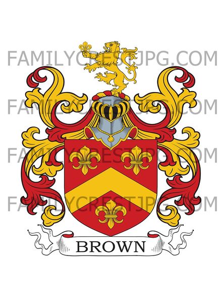 Brown Family Crest - Colstoun co. Haddington, Scotland