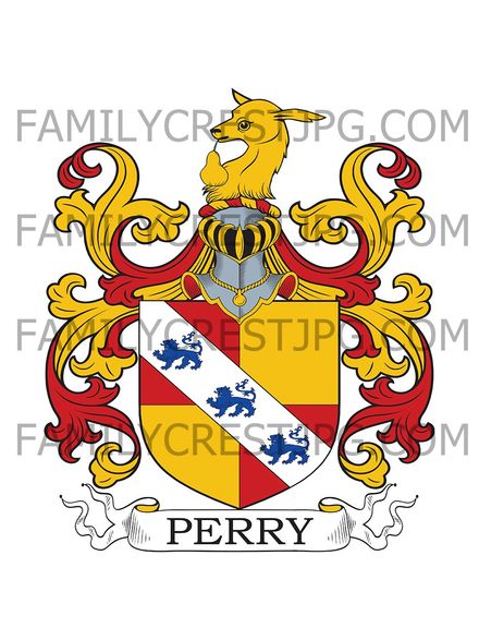 Perry Family Crest - Water, co. Devonshire, England