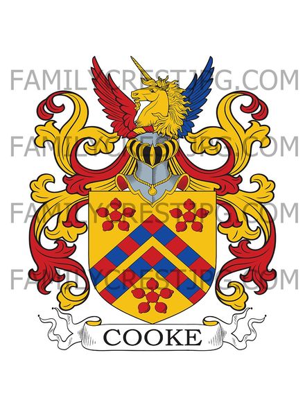 Cooke Family Crest - The Chase, co. Hereford, England