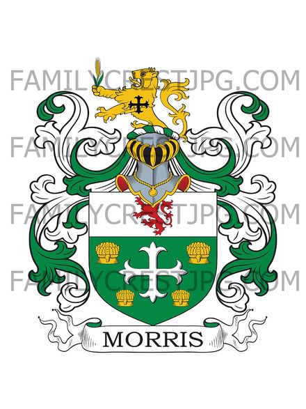 Morris Family Crest - Barnwood, co. Gloucester, England