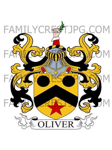 Oliver Family Crest - Cloughanadfoy, co. Limerick &amp; Cherrymount, co. Wicklow, Ireland