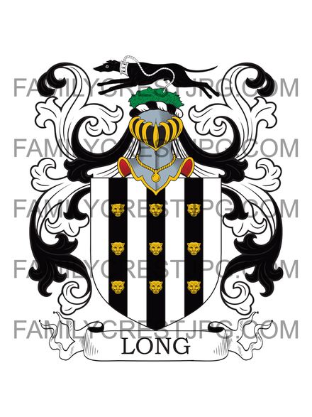 Long Family Crest - Swainsthorpe, co. Norfolk, England