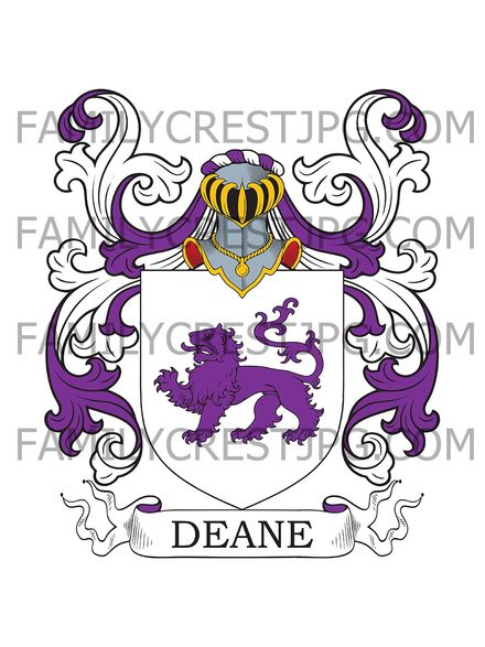 Deane Family Crest - Leicestershire, England
