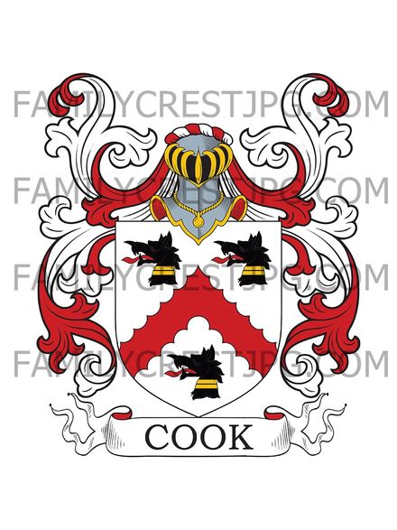 Cook Family Crest - Mileham, co. Norfolk, England