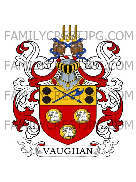 Vaughan Family Crest - Dover, co. Kent, England
