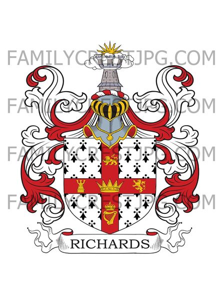 Richards Family Crest - Solsborough, co. Wexford, Ireland