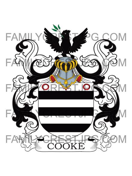 Cooke Family Crest - Wye, co. Kent, England