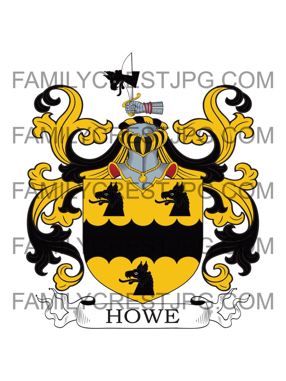 Howe Family Crest - Emble, parish of Stogumber, co. Somerset, England 1625