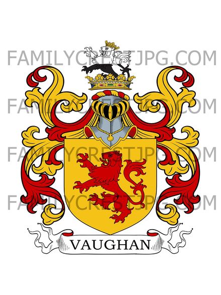 Vaughan Family Crest - Carmarthen, Wales
