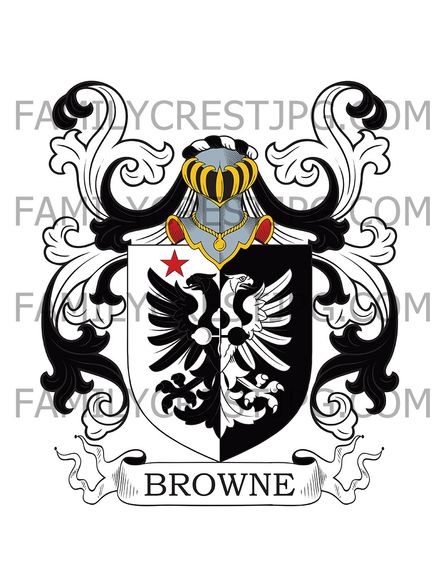 Browne Family Crest - Brownestown, co. Kildare, Dublin