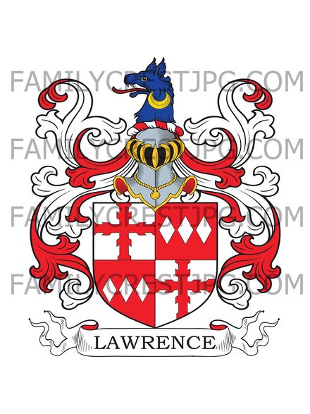 Lawrence Family Crest - Studley Park, co. York, England