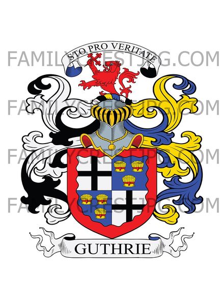 Guthrie Family Crest - Craige, Forfar, Scotland