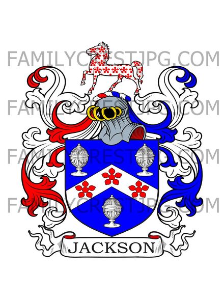 Jackson Family Crest - Christ Church, co. Surrey, England
