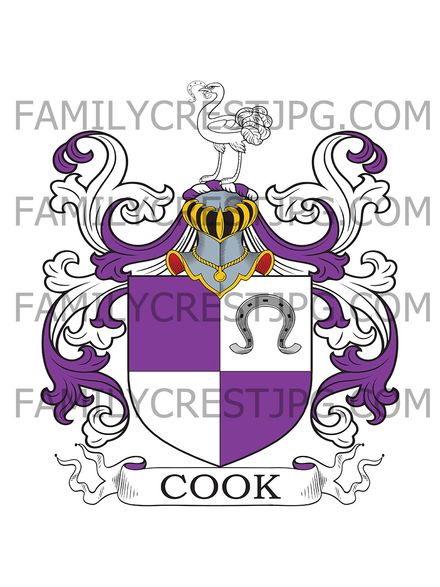 Cook Family Crest - Bedfordshire, England