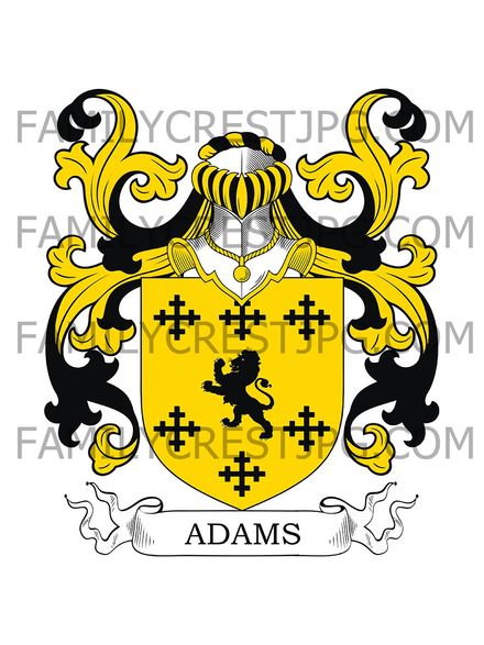 Adams Family Crest - Tunstall, co. Devon, England