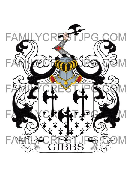 Gibbs Family Crest - Hereford, Devon, &amp; Somerset, England