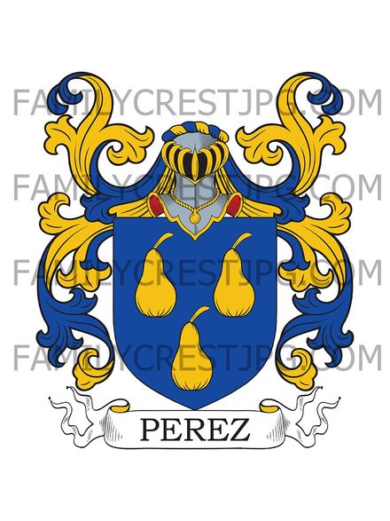 Perez Family Crest - de Hecho, Aragon