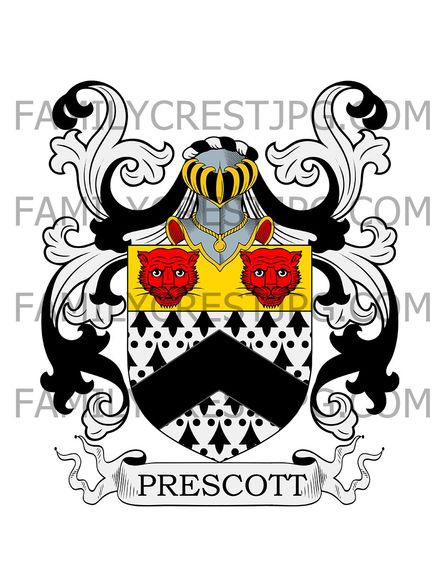 Prescott Family Crest - Devon, England
