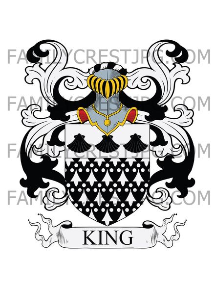 King Family Crest - Middlesex, England