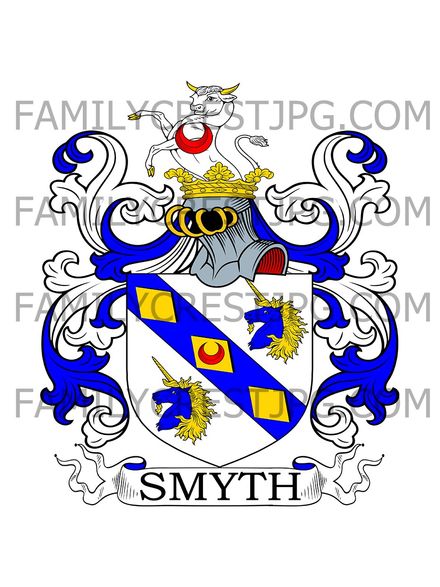 Smyth Family Crest - Ballynatray, co. Waterford, Ireland