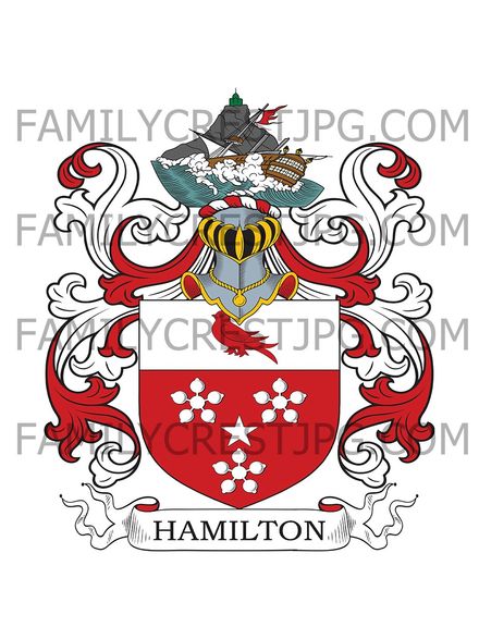 Hamilton Family Crest - Bangour, Scotland