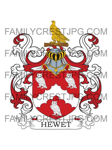 Hewet Family Crest - Pishiobury, Hertfordshire, England