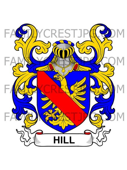 Hill Family Crest - Parva Drayton, co. Shropshire, England